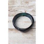 Vintage Bracelet / Bangle Stunning Peacock Tones Glitter Bangle Statement Photo 3