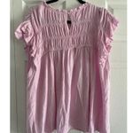 Hayden  Los Angeles Womens 2XL Cotton Pink Linen Blend Peasant Boho Top Photo 5