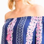 Southern Tide Blouse Blue Night Floral Mackenzie Off The Shoulder Top Sz S NWT Photo 2