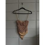 Lovers + Friends Women's Boho Albany Rouched Y2K Bodysuit in Taupe Brown size XS Photo 2