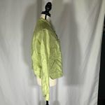 J Jill • Linen Blend Jacket Size L Petite Lime Green Front Pockets Blazer Photo 4