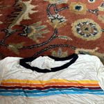 Atticute Off White Cropped T-shirt With Chest Stripes Photo 3