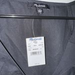 Madewell NWT Twist Front Seamed Cotton Top Black Woman’s Size 0 XS Short Sleeve Photo 2