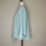 Chico's Chico’s Green Striped Diamond Textured Tie Front Shirt Photo 4