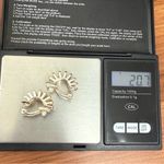 Givenchy Vintage  Silver & Gold-tone Ribbed Radiator Half Hoop Clip-On Earrings Photo 9