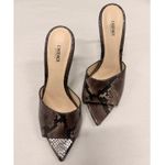 L'Agence Lolita 85mm Snake Embossed Leather Sandals Heels in Chocolate EU 38 Photo 3