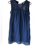 Tommy Bahama  Crinkle Shift Dress Lace Top Lined Summer Dress, Navy, XS, NWT Photo 2