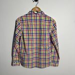 J. McLaughlin Button Up Shirt Top Women 4 Colorful Plaid Cotton Preppy Modest Photo 1