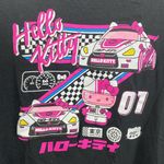 Hello Kitty  Black & Pink Graphic Print Tokyo Speed Japanese Race Car Tee T Shirt Photo 2