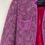 J.Crew  Womens Blazer Fitted Jacket Pink Purple Gold Pockets Size 2‎ Autumn Tweed Photo 1