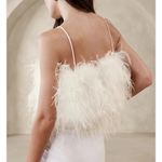 Banana Republic Luna Feather Crop Top XS White Bridal Party Glam 90s Y2K Photo 3