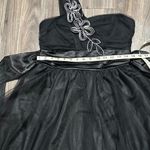 Teeze Me  Black One Shoulder Dress with White Floral Accent Photo 11