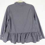 The Great  Ruffle Oxford Shirt Size 2 US Medium Plaid Cotton Peplum Long Sleeve Photo 1