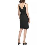 Calvin Klein Ruched-Waist Surplice-Neck Dress Black Women's Plus Size 16 NWT Photo 1