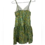 Japna  Paisley Floral Yellow Green Blue Sleeveless Spaghetti Strap Lined Dress S Photo 7