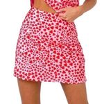 Princess Polly Pink Mini Skirt With Overall Red Hearts Print Photo 0