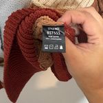 POL Colorblock Hooded Cardigan Mixed Media Red Cream M Photo 4