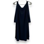 Clara Sun Woo Navy Blue Scoop Neck Cold Shoulder Tunic Top Sz 1X Photo 3