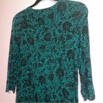 J Jill Jersey Knit Midi Dress Women Size XS Dark Floral Whimsigoth Casual Office Green Photo 7