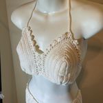 Crochet White Cotton Handmade Summer Outfit Size XS Photo 1