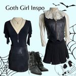 pinstripe pleated mini skirt Black Photo 2