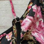 BP  Womens Pink Floral Rose Print Midi Slit Cocktail Dress Wedding Guest Size M Photo 11