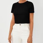 Ann Taylor Pima Cotton Crew Neck Tee black size small NWT Photo 0