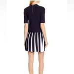 TED BAKER Hethia stretch knit highneck Knit Skater Dress Gold Zip Size 0 (US 2) White Photo 4