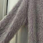 H&M Divided Light Purple Fuzzy Hair Sweater Long Sleeve Crewneck Photo 4