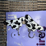 Claire's Black‎ and White Cow Print Hat Earrings Black Photo 1