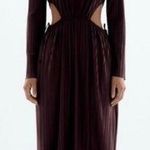 ZARA Pleated Cutout Midi Dress Photo 1