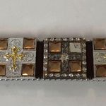 West Star Texas Rhinestone Crosses Belt Medium Brown Photo 7