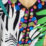 Berek Green Tropical Heavy Beads Cardigan Size L Black Size L Photo 1