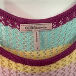 BCBGeneration BCBG Pink Multi High Neck Halter Stripe Knit Sweater Tank Photo 10