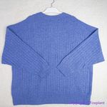 Madewell NEW Donegal dowden Henley Sweater in Coziest Yarn, blue, 2X Photo 10