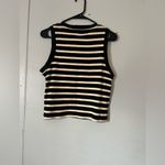 Mango  Black and White Striped Tank Top Photo 2