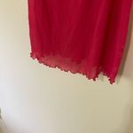 Victoria's Secret  Red Lace Chemise Lingerie Camisole Lettuce Hem Slip Top Size L Photo 3