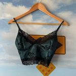 Motel Dyrana Top In Rose Flock Forest Green Photo 2