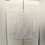 Eberjay Eberjey Cotton Blend White Gray Piping Mother of Pearl Button Down Size Small Photo 6