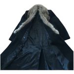 Perry Ellis Vintage 1960's-70's Fur Trimmed long black wool coat size 10 Photo 12