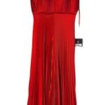 Mac Duggal Ieena for NEW Red Pleated Plunge Neck Wide Leg Jumpsuit Size 10 26319 Photo 9