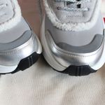 Valentino Garavani Valentino VLogo Metallic Silver Ivory Shearling & Leather High-Top Sneakers Photo 7