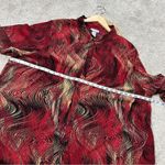 Catherines  Collared Button-Up Top Blouse Asymmetric Artsy Boho Red Plus Size 3X Photo 11