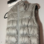 Eddie Bauer  Quilted Down Puffer Vest Gray Silver Metallic Size XS EB550 Hooded Photo 0