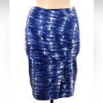 Anthropologie Eva Franco Blue Motif Tie Dye Araca Pencil Skirt Size 14 EUC! Photo 4
