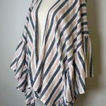 Laurie Felt Linen Blend Open Front Cardigan Flutter Sleeve Women’s Size M/L Blue Photo 1