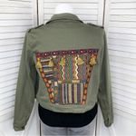 Wonderly Curvy Embroidered Back Twill Army Jacket Green 12W Photo 1
