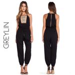 Greylin Anya Jumpsuit in black, Cotton blend, fully lined, bohemian, size S Photo 0