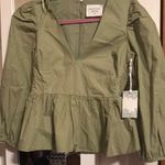 Hunter Green Peplum Top Size XXS Photo 0