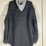 Risen Men’s Unique Black Stretch Button Up/Gray Hoodie Hybrid Size Medium Photo 2